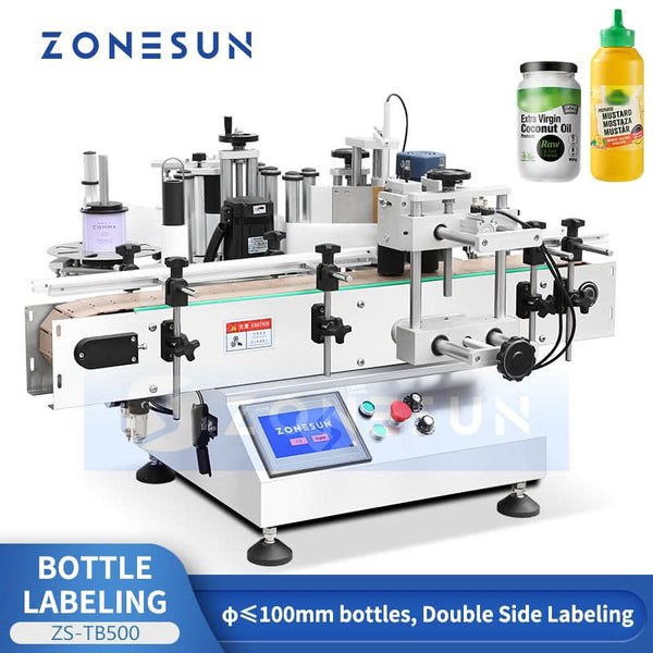 ZONESUN ZS-TB500 Automatic Round Bottle Labeling Machine Single Double Side