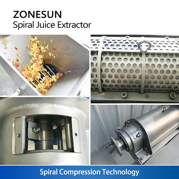 ZONESUN ZS-ZJ01 Industrial Screw Press Juicer Machine Automatic Spiral Juice Extractor for Fruits Vegetables Ginger