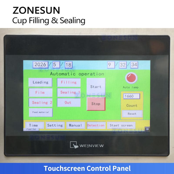 ZONESUN ZS-AFS01P Automatic Linear 4-Head Cup Filling and Sealing Machine for Yogurt Pudding Jam