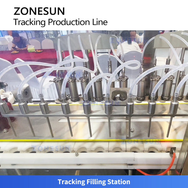 ZONESUN ZS-VTXG50 Servo Tracking Filling Machine Automatic Cap Dropping and Screw Capping System 3-in-1 Monoblock