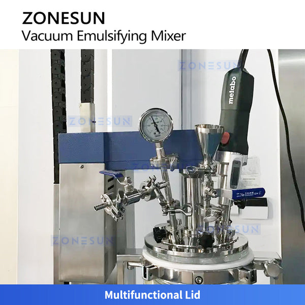 ZONESUN ZS-YK5L Lab-scale Vacuum Emulsifying Mixer for Lotion Gel Cream