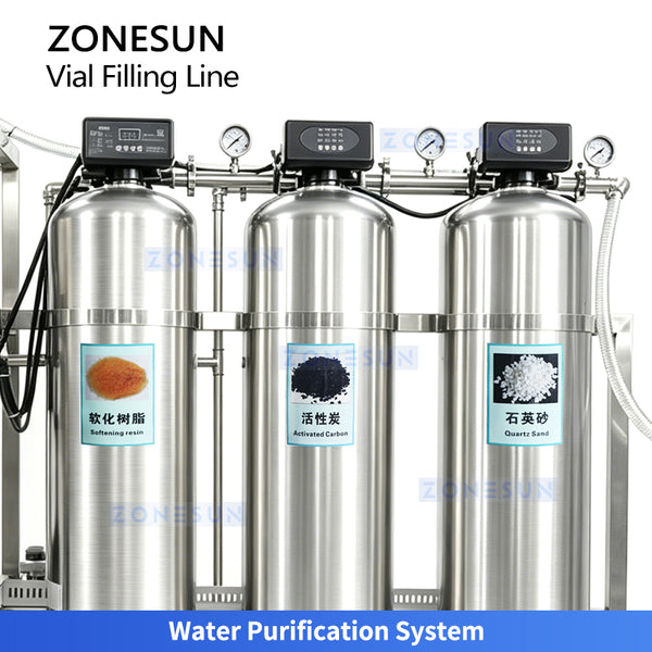 ZONESUN ZS-FAL180V14 Turnkey Vial Packaging Line Water Treatment Filling Capping Labeling
