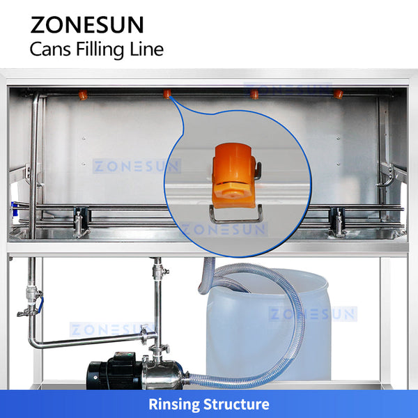 ZONESUN ZS-FAL180A11 Automatic Isobaric Can Filling and Sealing Machine Line