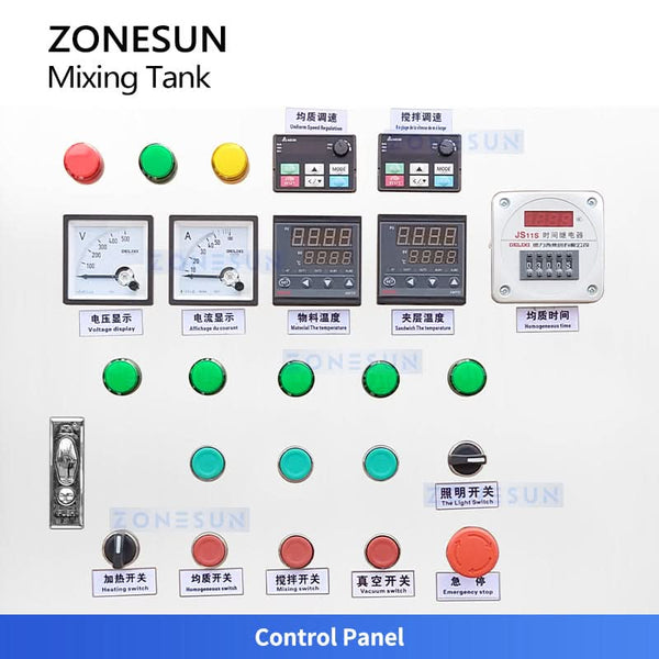 ZONESUN ZS-VMB200RH Automatic Vacuum Emulsifying Mixer Cream Lotion Homogenizer Mixing Machine