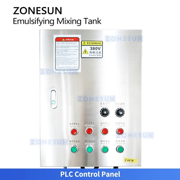 ZONESUN ZS-EM2 Stainless Steel Emulsifying Mixing Tank with Operating Platform for Cosmetics & Food