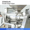 ZONESUN Double Stage Fruit Pulper Machine Vegetable Crusher Pitter Refiner
