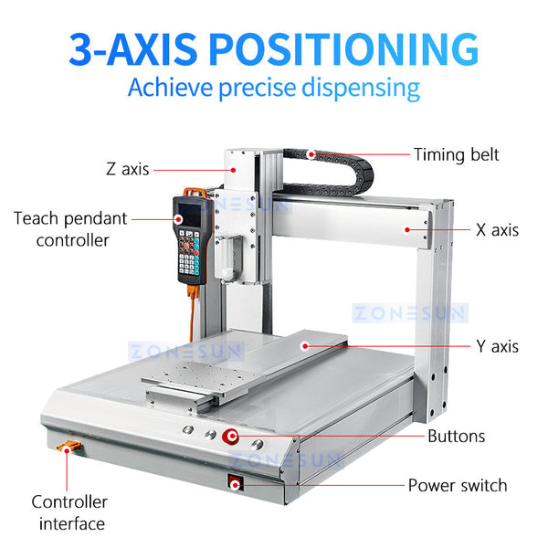 Zonesun ZS-GD2205 Desktop Automatic 3-Axis Glue Dispensing Machine CNC for Industrial PCB LED Assembly