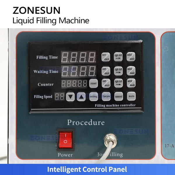 ZONESUN ZS-GFK17B Dual Nozzle Semi-Auto Oil Liquid Filling Machine 17L/min