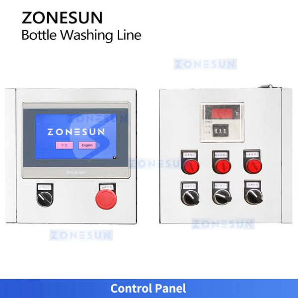 ZONESUN ZS-WBL3000 Industrial Tunnel Bottle Washer & Dryer Line Water Recycling