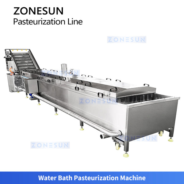 ZONESUN ZS-PM3 Automatic Continuous Water Bath Pasteurizer for Juices Jelly Yogurt Pouches