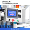 ZONESUN ZS-FS220UB High Speed Liquid Form Fill Seal Machine with Conveyor Belt for Juice Sauce Sachet Pouch