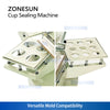 ZONESUN ZS-KCS5 Automatic Cup Sealing Machine with Custom Molds for Yogurt Sauce Pods Coffee Creamer Packaging