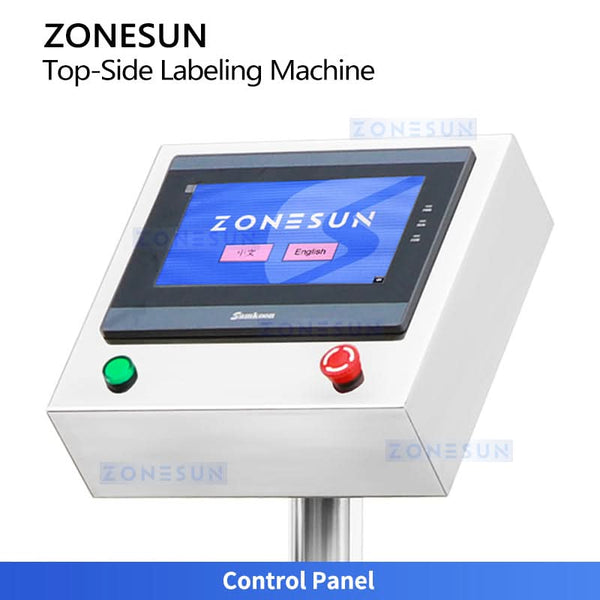 ZONESUN ZS-TB163PO Automatic Top Labeling Machine with Real-Time Printing System Integrated Print & Apply