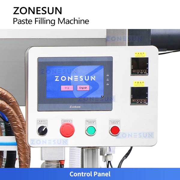 ZONESUN ZS-YT6T-6PXH Automatic Piston Pump Filling Machine with Heating and Stirring Hopper for High Viscosity