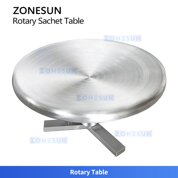 ZONESUN ZS-LP1200L Stainless Steel Rotary Turntable Accumulation Table for Pouch