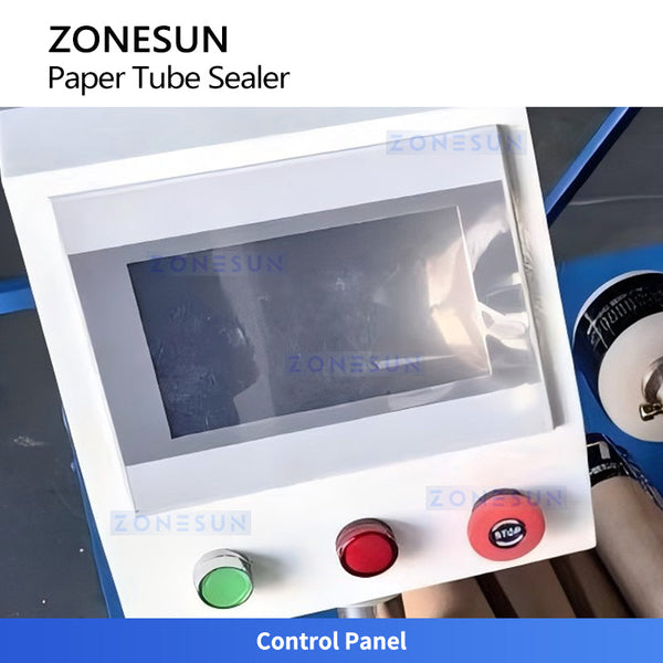 ZONESUN ZS-ZGJB20 Automatic Paper Tube Top Tape Sealing Machine Composite Can Tape Sealer