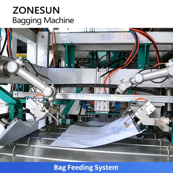 ZONESUN Z5-AG300 Automatic Open Mouth Bagging Machine 5-50kg Bag Placer Sewing Sealing for Feed Pellets Granule