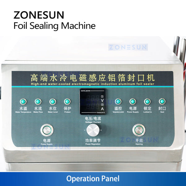 ZONESUN ZS-FK5000 Water-Cooled Aluminum Foil Induction Sealing Machine for Bottles