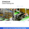 ZONESUN ZS-CSPM5 Automatic End-of-Line Packaging Solution Integrated Case Erecting Grouping Sealing Robotic Palletizing Stretch Wrapping Line