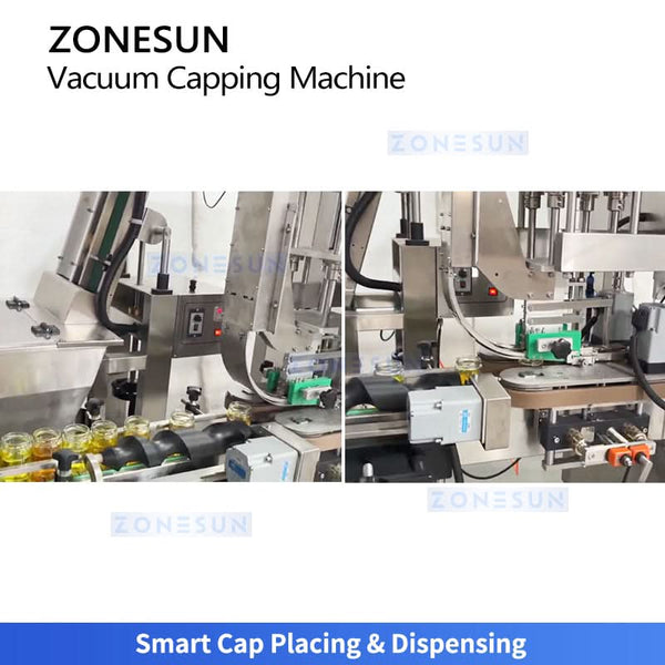 ZONESUN ZS-AFK180 Double Head Continuous Motion Jar Capper for Glass Jars Twist-off Metal Lug Caps Sealing