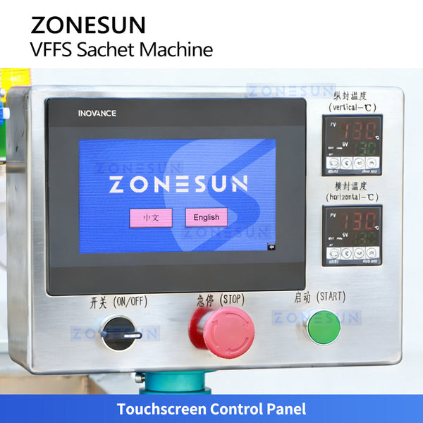 ZONESUN ZS-FP220E Automatic Servo Gear Pump Paste Filling and Sealing Machine for VFFS Sachet Packing
