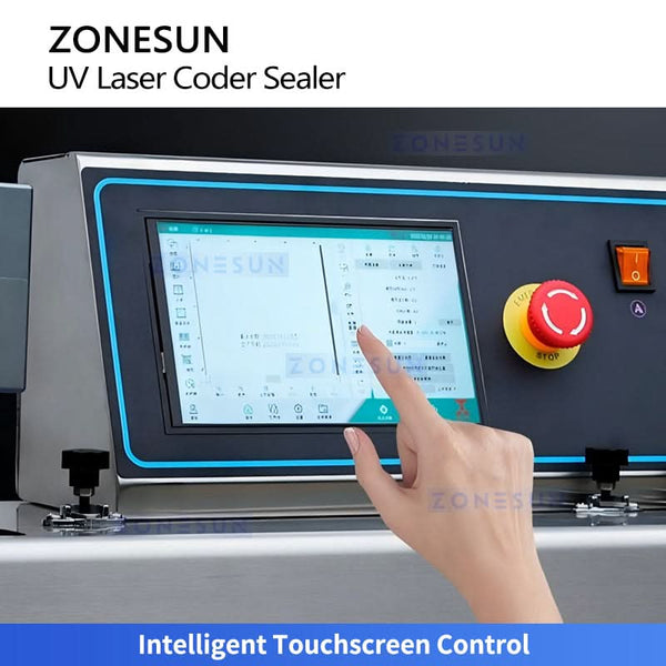 ZONESUN ZS-FR100LC Continuous Band Sealer with Laser Marking Machine for Mylar & Plastic Bags