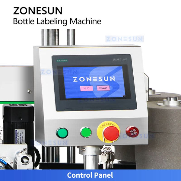 ZONESUN ZS-TB300L Vertical Automatic Round & Flat Bottle Labeling Machine