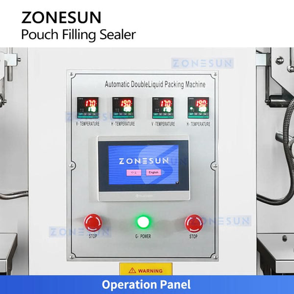 Zonesun ZS-GJH2 Dual Channel Liquid Pouch Filling Sealing Machine Multi-Function Packaging Machine