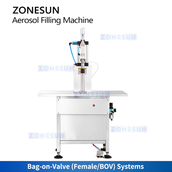ZONESUN ZS-QW500 Semi-Automatic Aerosol Filling Machine for Male or Female Valves