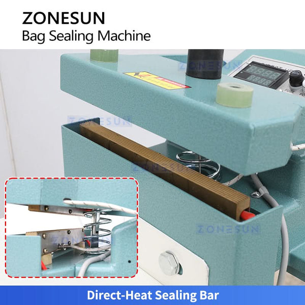 ZONESUN ZS-FK200 Pneumatic Direct Heat Sealer Mylar Foil Pouches Bag Sealing Machine