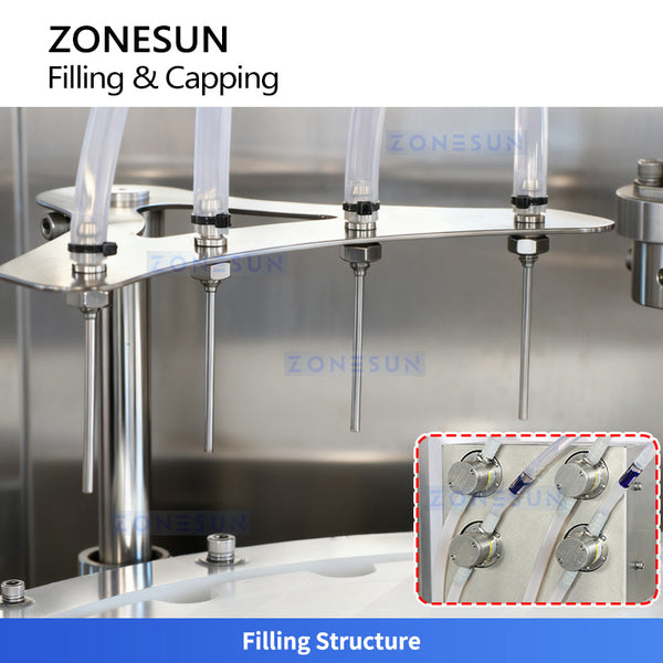 ZONESUN ZS-AFC50 Automatic Essential Oil Monoblock Liquid Filling and Capping Machine