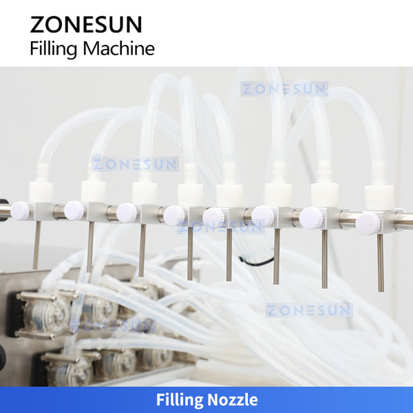 ZONESUN ZS-YTPP8 8-Head Peristaltic Pump Filling Machine with Customized Tray for Ampoules Vials Essential Oil