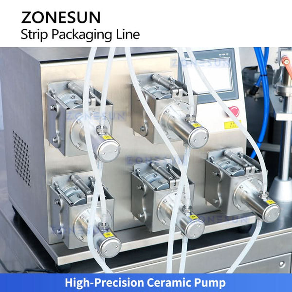 ZONESUN ZS-AFCL13 Automatic Monodose Ampoule Strip Filling Sealing Labeling Machine for Serum Eye Drops