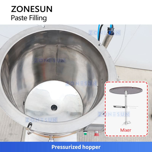 ZONESUN ZS-GTPP1H Semi-Automatic Piston Filling Machine with Heating and Mixing System For Sauce Cream Gel