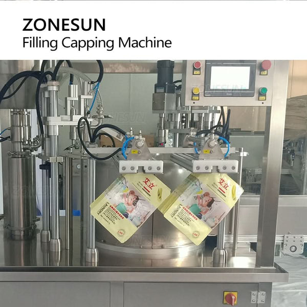 ZONESUN ZS-YTZL2 Servo Automatic Rotary Doypack Filling and Capping Machine