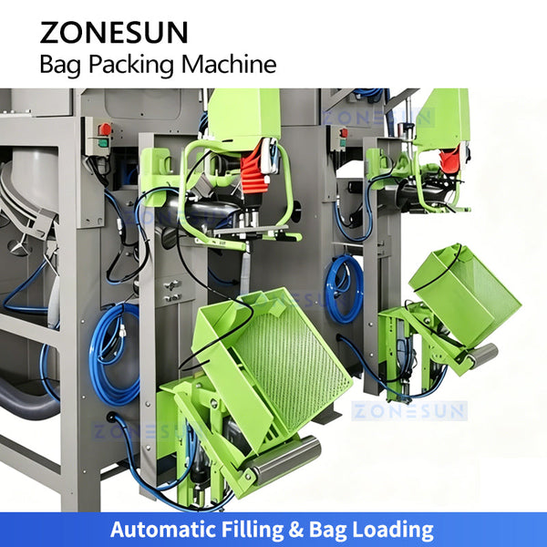 ZONESUN ZS-FSK5 Automatic Cement Valve Bag Packing Machine with Automatic Bag Placing Weighing System