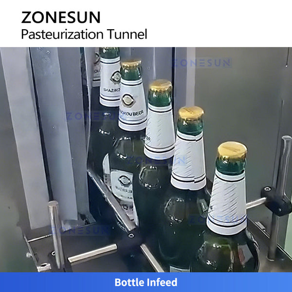 ZONESUN ZS-PM2 Tunnel Pasteurizer for Bottled Juice Milk Beverage Heat Treatment