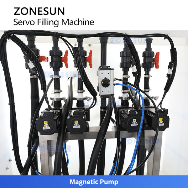 Zonesun ZS-GYCR4A 4-Head Servo Motor Liquid Filling Machine for Corrosive Chemicals Bleach Strong Acid