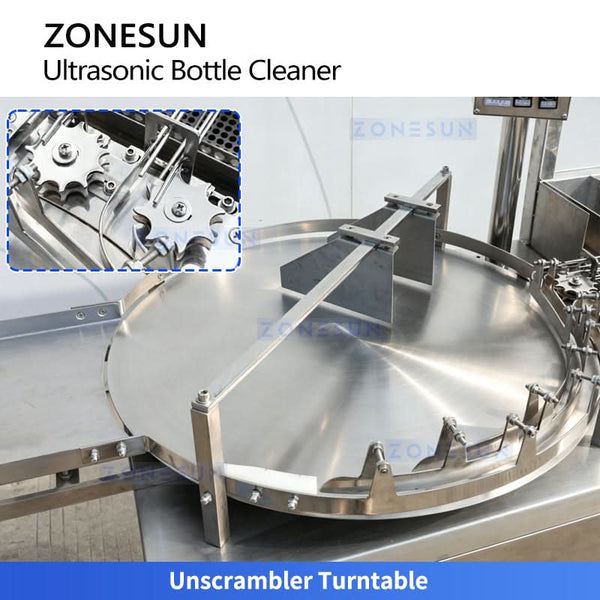 ZONESUN ZS-UWB8 Automatic Ultrasonic Vial Washing Machine Dual Lanes for Multi-Size Bottle Washer