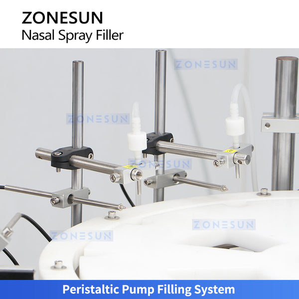 ZONESUN ZS-AFC20C Double-Head Peristaltic Pump Nasal Spray Filling and Capping Machine