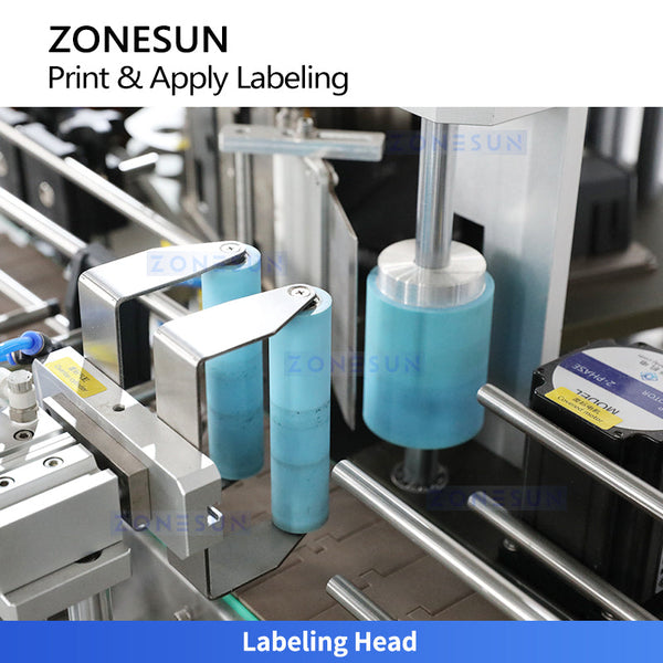 ZONESUN ZS-TB164PO Automatic Round Bottle Print and Apply Labeler Real-Time Sticker Labeler