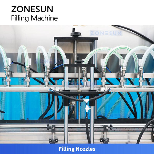 ZONESUN ZS-VTGF8A Automatic 8 Head Gear Pump Filling Machine 120L Lube Oil Filler