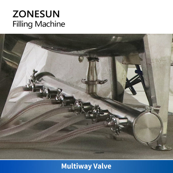 ZONESUN ZS-YT6T-6V Automatic 6-Head Piston Pump Filling Machine with Heated Stirring Hopper