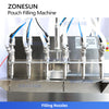 ZONESUN ZS-ASP6 Semi-Automatic 6-Head Diaphragm Pump Stand-Up Pouch Filling Machine
