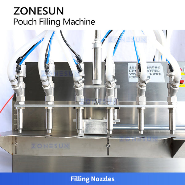 ZONESUN ZS-ASP6 Semi-Automatic 6-Head Diaphragm Pump Stand-Up Pouch Filling Machine
