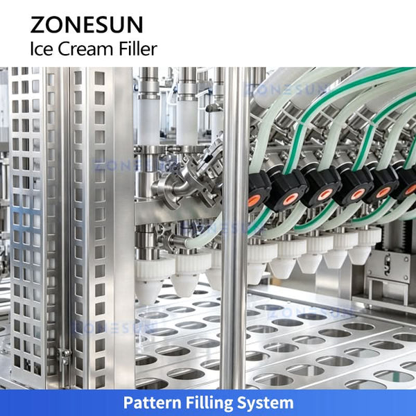 ZONESUN ZS-FS80 Automatic Ice Cream Filling & Sealing Machine | 8-Lane Cup Cone Popsicle Production Line