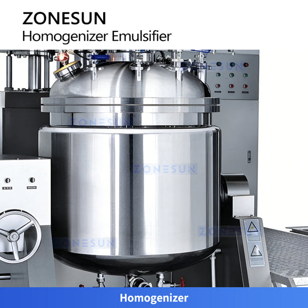 ZONESUN ZS-LTR500 Tilting Vacuum Homogenizing Mixer for Cosmetic Pharmaceutical Manufacturing
