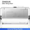 ZONESUN ZS-BM600L Stainless Steel Horizontal Tilting Mixer Industrial Food Grade Dough Powder Mixing Machine