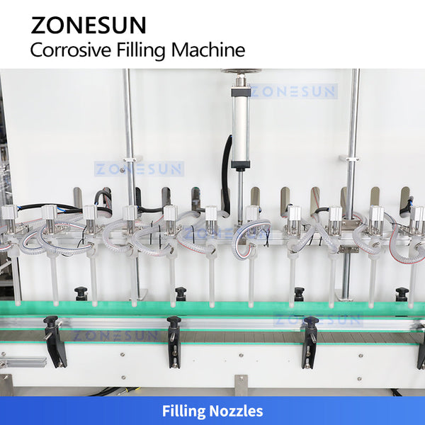 ZONESUN ZS-YTCR12A 12-Head Corrosion-Resistant Filling Machine Bleach Acid Alkali Filler
