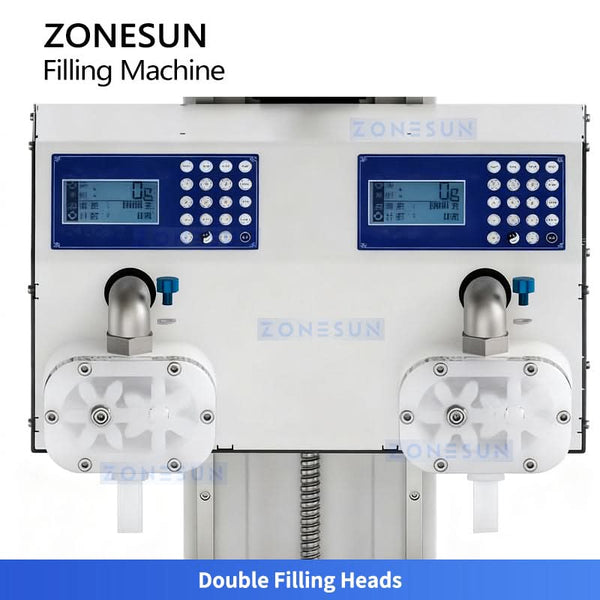 ZONESUN ZS-DTFP2 Dual-Head Gear Pump Thick Liquid Filling Machine for Sauce Cream Honey